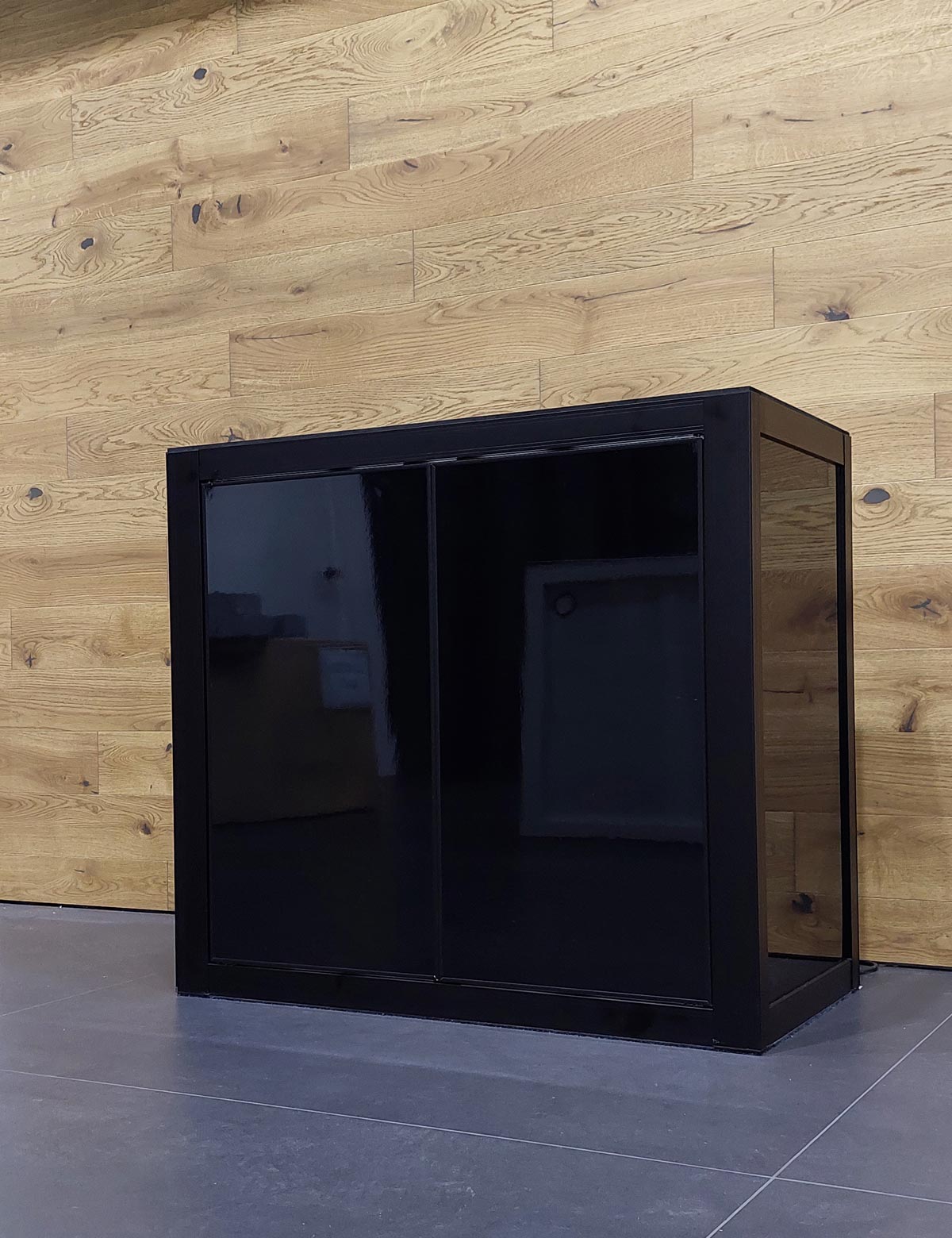VIV Aluminium Aquarium Stand 120x60x80 Black (Flat Doors) Aqua House