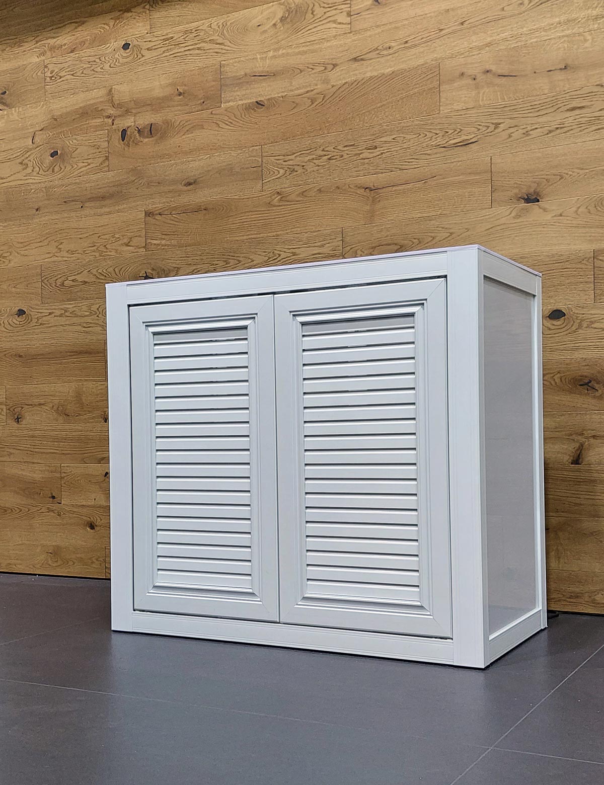 View of VIV Aluminium Aquarium Stand 120x60x80 White (Shutter Doors) – Aqua House